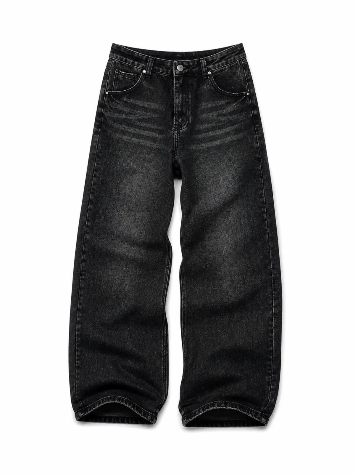 The Fallen Angel Graphic Jeans - natural flat lay black front view on white