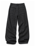 The "Steel Matrix" Grommet Wide-Leg Jeans natural flat-lay back view