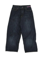 RENAMED Backtalk Wide-Leg Jeans in dark wash, front white-background flat lay