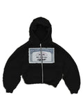 The Registry Patch Zip Hoodie in black, front white-background flat lay