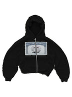 The Registry Patch Zip Hoodie in black, front white-background flat lay