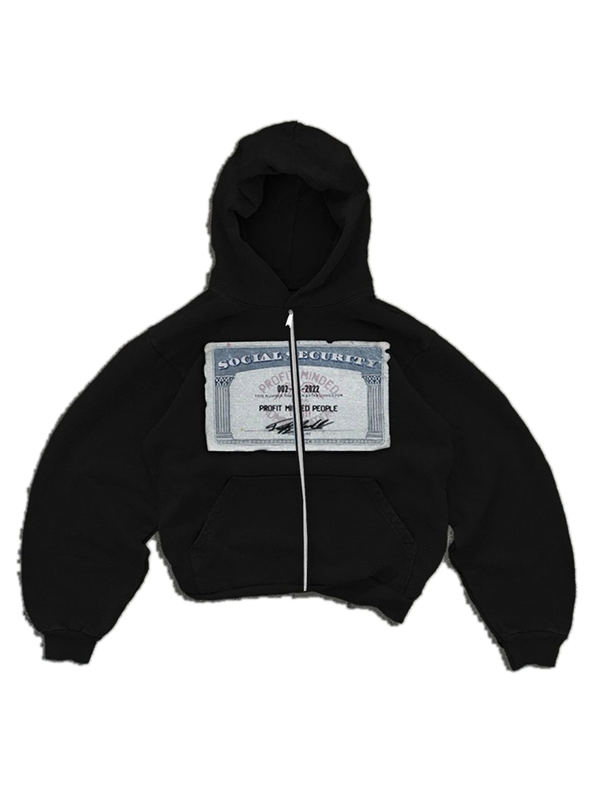 The Registry Patch Zip Hoodie in black, front white-background flat lay
