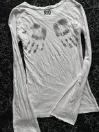 The Identity Trace Graphic Long-Sleeve Tee back handprint detail