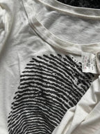 The Identity Trace Graphic Long-Sleeve Tee fingerprint and neckline detail