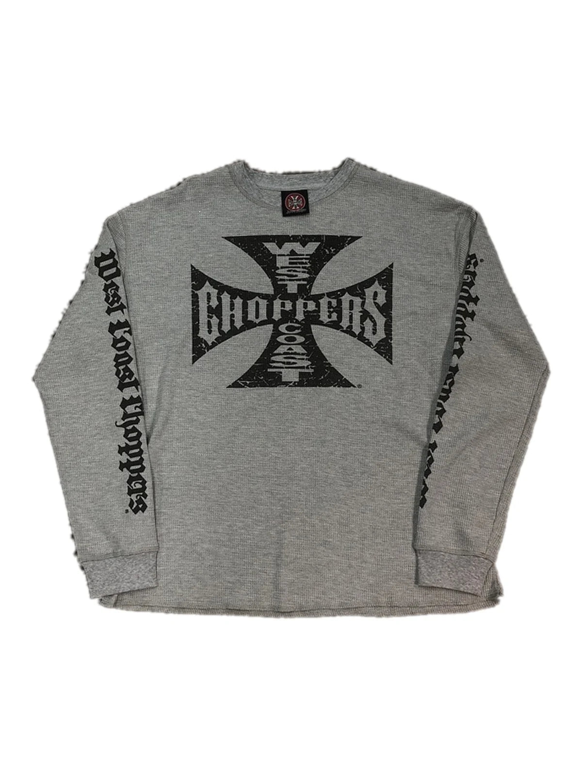 The Asphalt Signal Waffle Long-Sleeve Tee gray front view