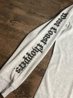 The Asphalt Signal Waffle Long-Sleeve Tee printed sleeve detail