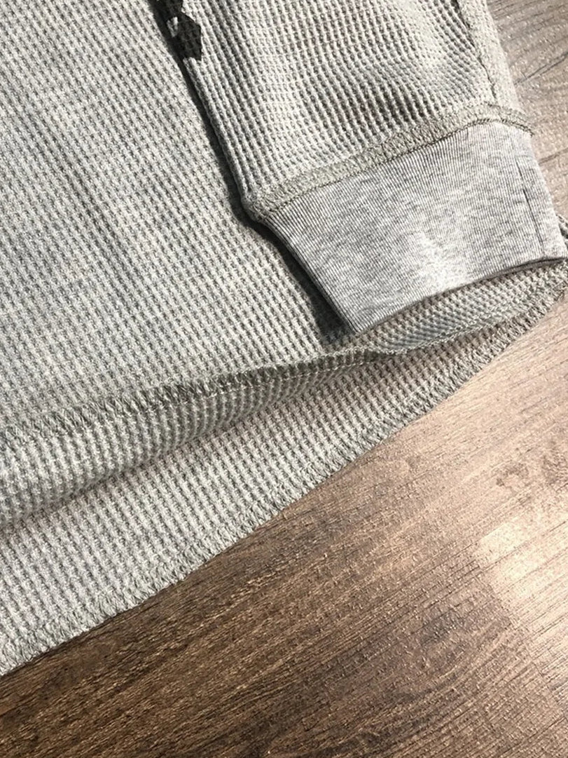 The Asphalt Signal Waffle Long-Sleeve Tee waffle fabric and cuff detail