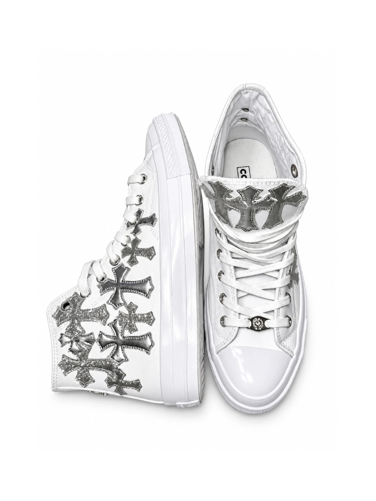 The Silver Mosaic Cross High-Tops