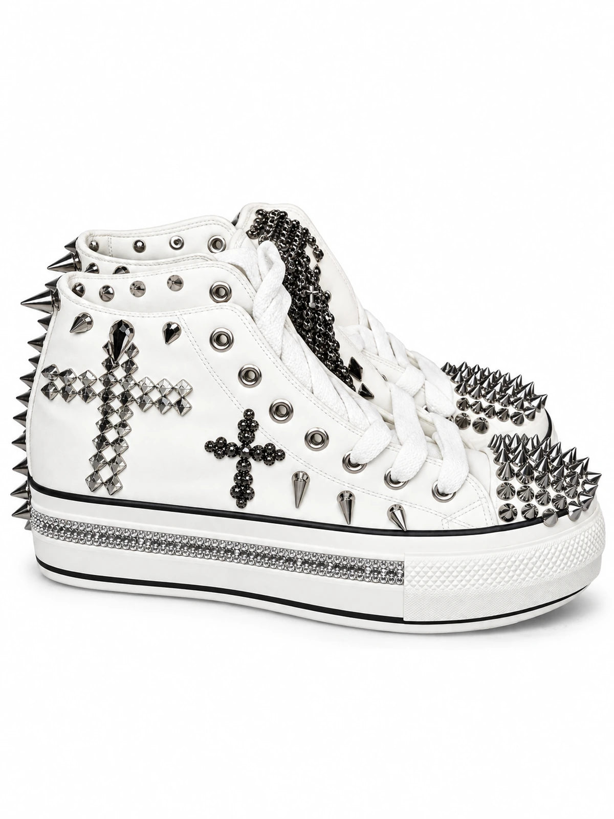 The Ivory Nightspike Studded High-Tops