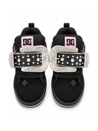 THE PINK NOIR SILVER BUCKLE LOW-TOPS