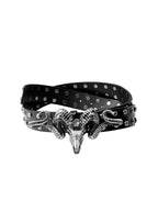 The Aged Skull Ram Leather Belt