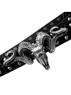 The Aged Skull Ram Leather Belt