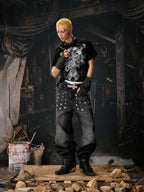 Black Riveted Fade Baggy Jeans hands-in-pockets styled look