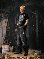 Black Riveted Fade Baggy Jeans side styled look