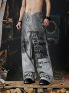 Dirty White Ashen Manifest Baggy Jeans angled front model view