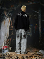 Dirty White Ashen Manifest Baggy Jeans full-body back styled look