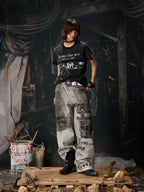 Dirty White Ashen Manifest Baggy Jeans women's angled styled look