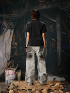 Dirty White Ashen Manifest Baggy Jeans women's back styled look