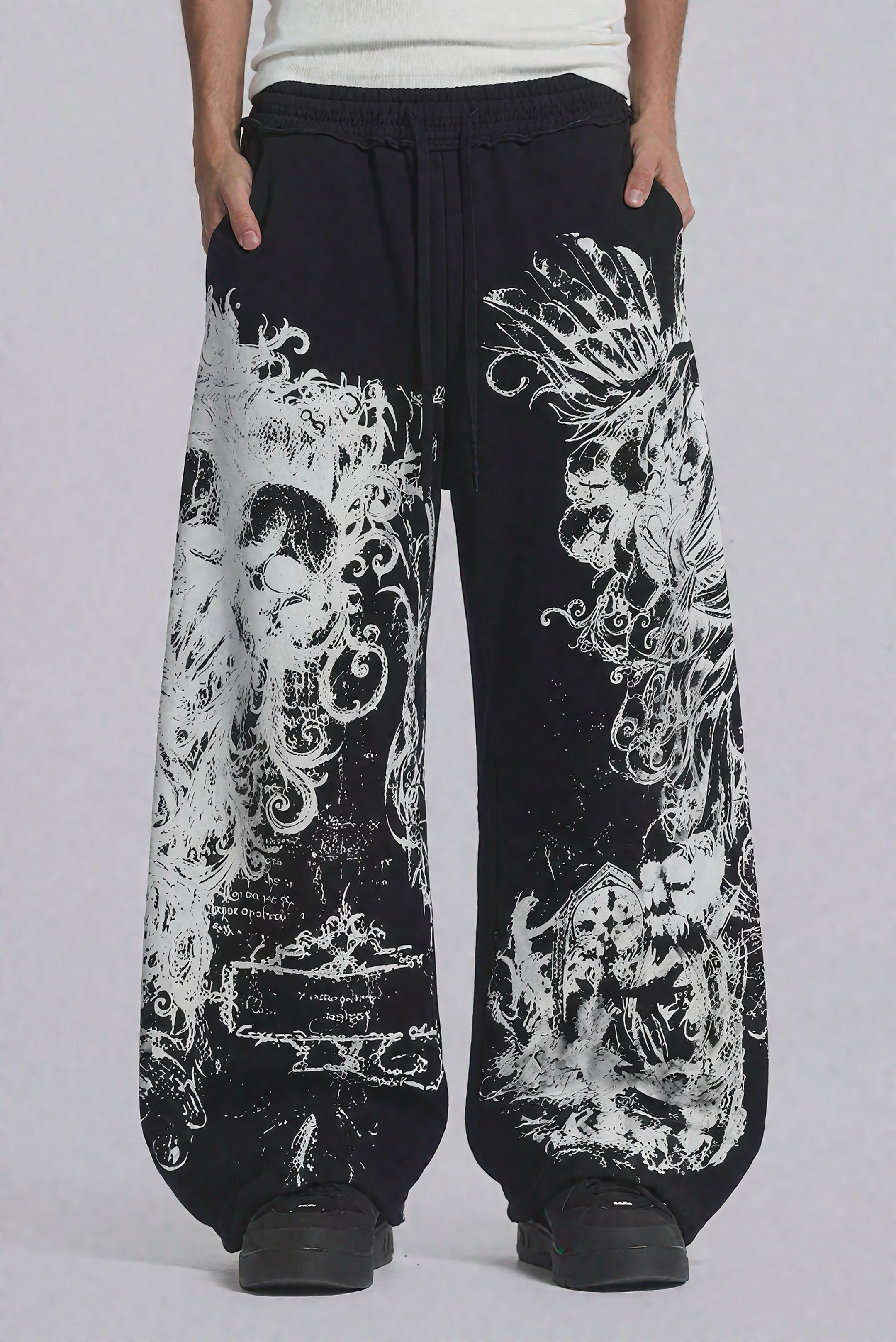 Black Gothic Ruin Wide-Leg Sweatpants additional product image