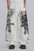 White Gothic Ruin Wide-Leg Sweatpants additional product image 1