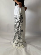 White Gothic Ruin Wide-Leg Sweatpants additional product image 4