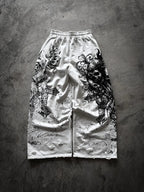 White Gothic Ruin Wide-Leg Sweatpants full flat-lay