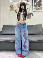 Blue Dragon Trace Wide-Leg Jeans styled on-model view 3