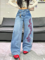 Blue Dragon Trace Wide-Leg Jeans styled on-model view 4