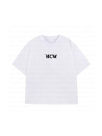 White Rebel Bones Skeleton Graphic Tee with black chest mark, white background