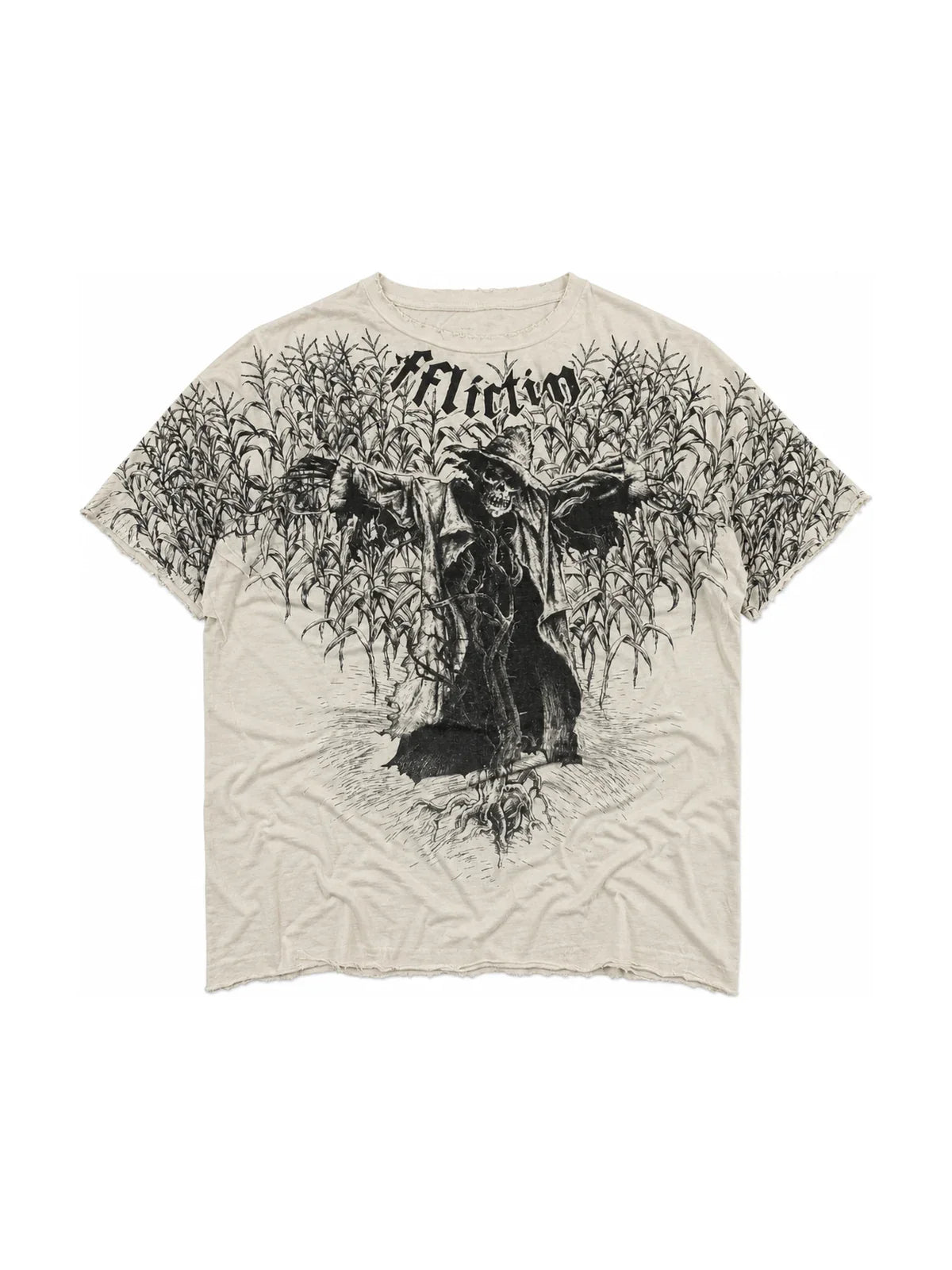 The Silent Harvest Graphic Tee full garment on white background
