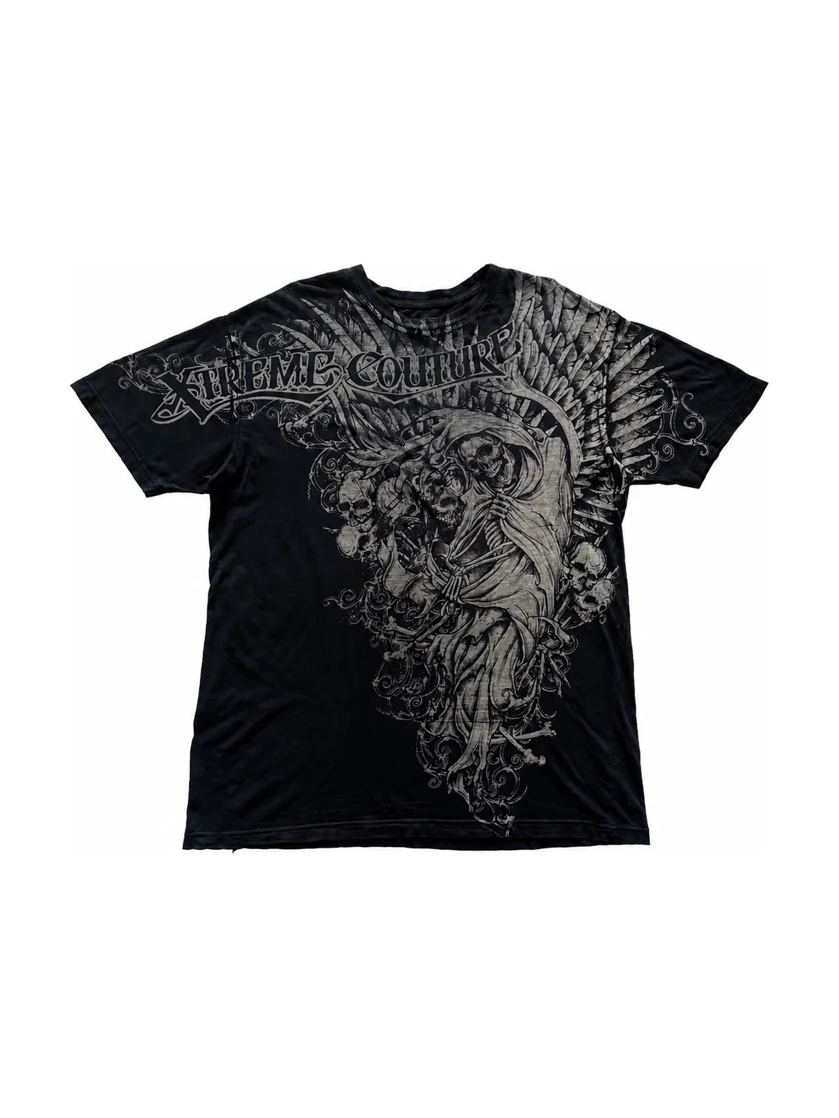 The Midnight Reaper Graphic Tee full garment on white background