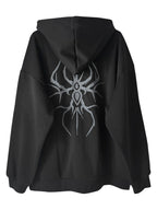 Black Boundary Sigil Zip Hoodie back flatlay