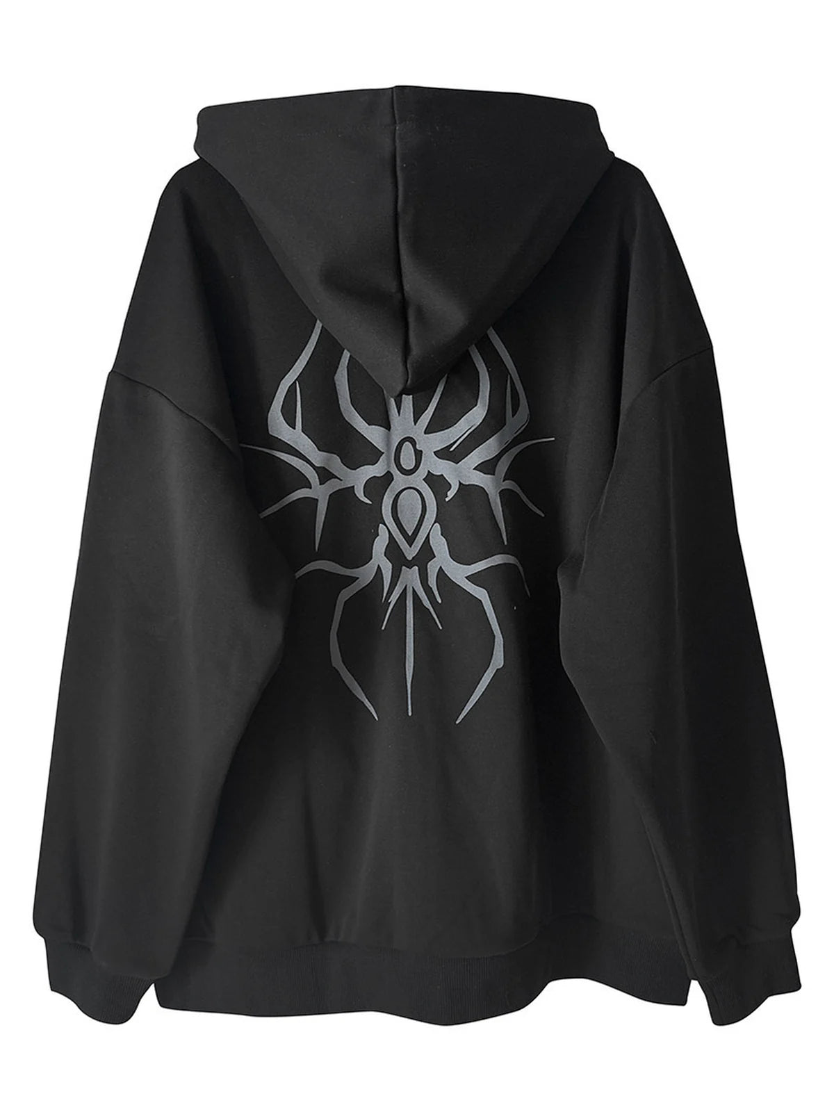 Black Boundary Sigil Zip Hoodie back flatlay