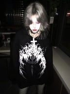 Black Boundary Sigil Zip Hoodie styled look 04