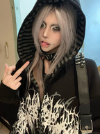 Black Boundary Sigil Zip Hoodie styled look 10