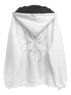 White Boundary Sigil Zip Hoodie back flatlay