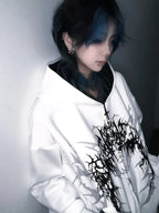 White Boundary Sigil Zip Hoodie styled look 04