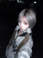 White Boundary Sigil Zip Hoodie styled look 06