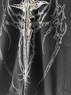Black Gothic Sigil artwork and zipper close-up