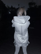 White Gothic Sigil Zip Hoodie styled look 09