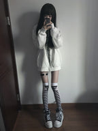 White Gothic Sigil Zip Hoodie styled look 12