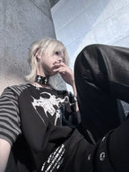 Close-up of the black Midnight Verse Raglan Graphic Tee front artwork