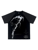 Black Midnight Verse Raglan Graphic Tee front flatlay