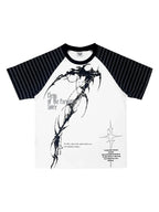 White Midnight Verse Raglan Graphic Tee front flatlay