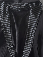 Striped hood lining close-up
