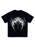 The Thorned Spider Loose Graphic Tee in black, front flatlay