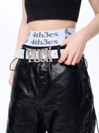 The Rhinestone FUCK Silver Belt