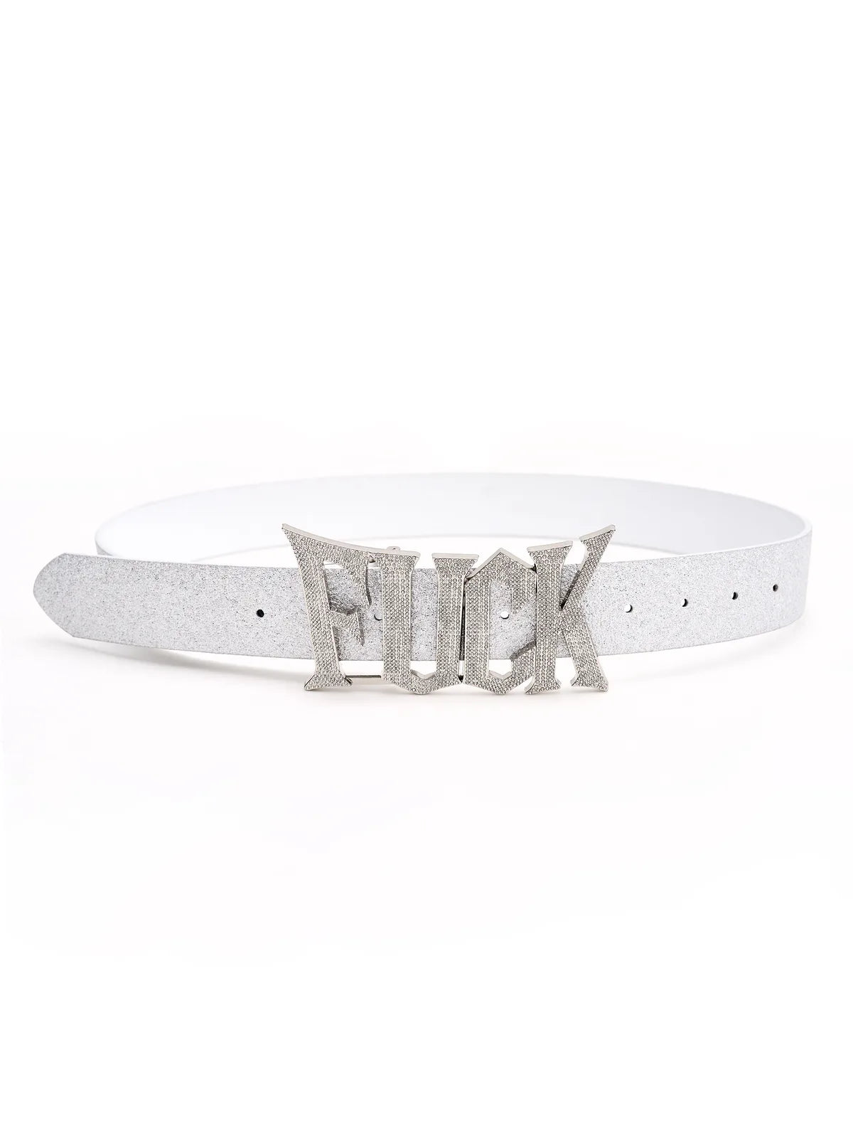 The Rhinestone FUCK Silver Belt