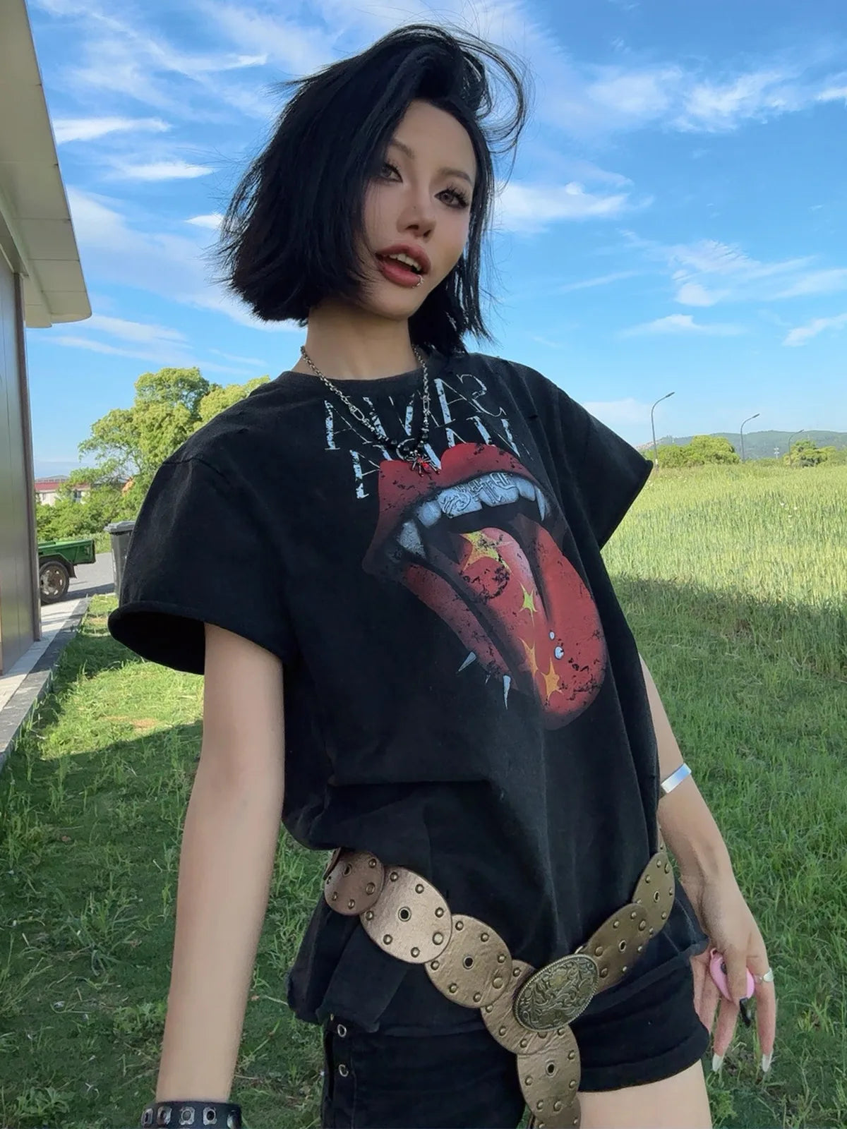 The Rock Tongue Punk Graphic Tee