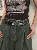 The Skeleton Hand Studded Belt